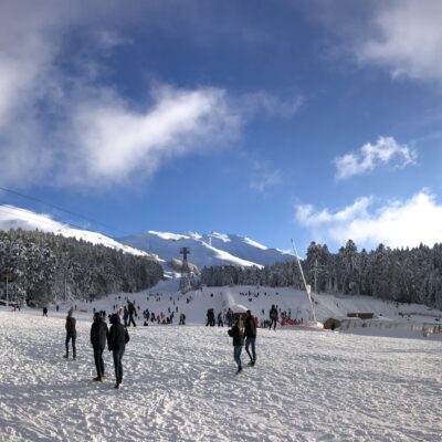 Station de montagne Le Lioran en hiver. Prairie des Sagnes